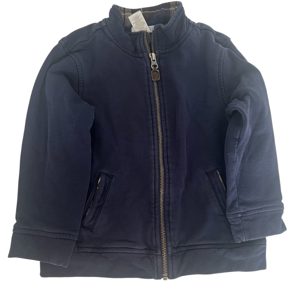 Janie and Jack jacket Navy Blue Zip-Up Jacket Size 4 boys Fall 100% Cotton